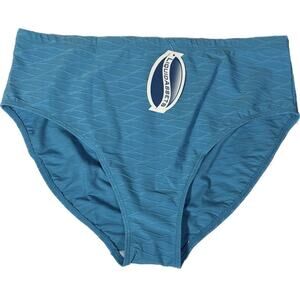 Liquid Assets Bikini Bottom Womens Size 18 Blue Textured Swim Full Coverage NEW